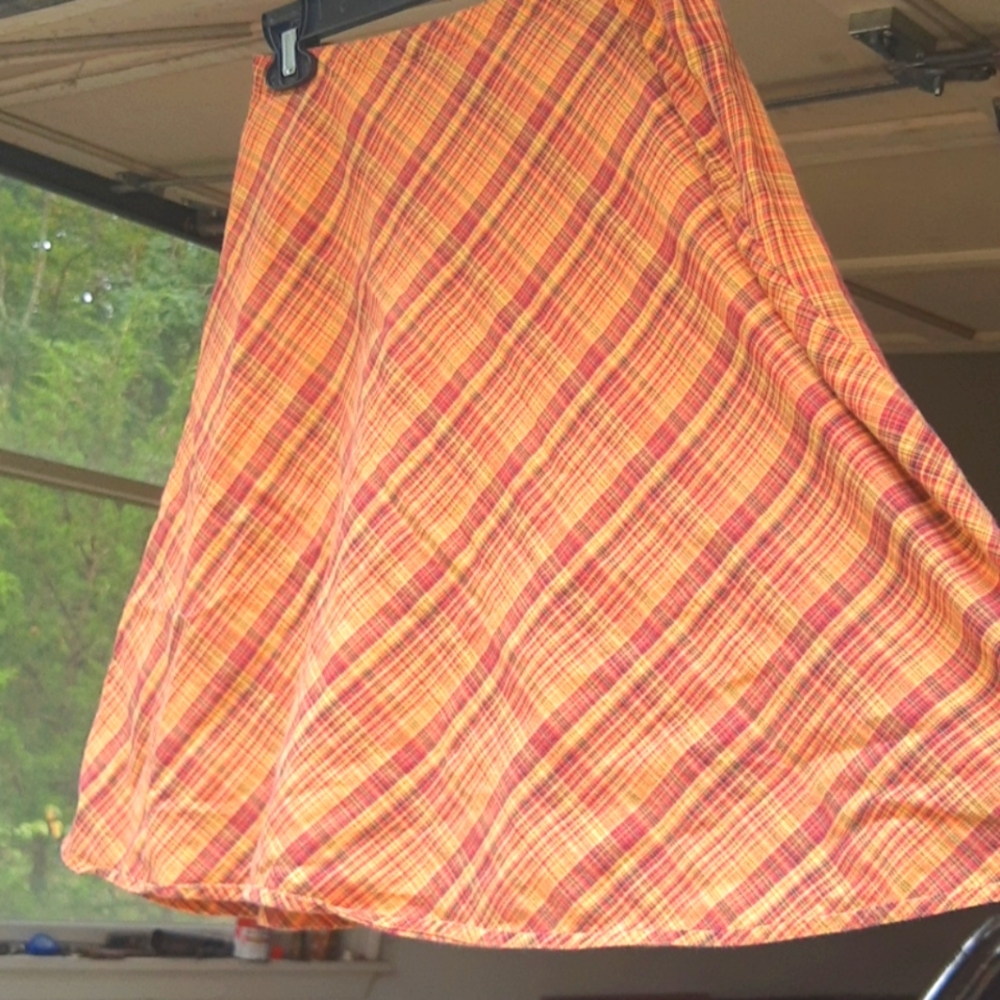 Free People cotton plaid skirt